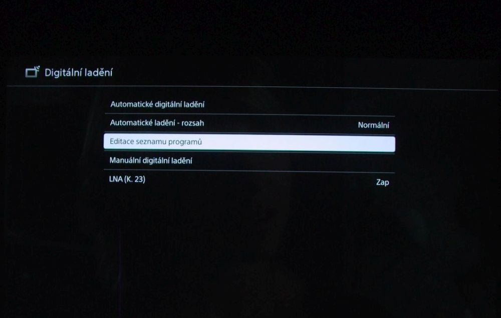 Sony KD-55XD8005-instalace - řazení kanálů