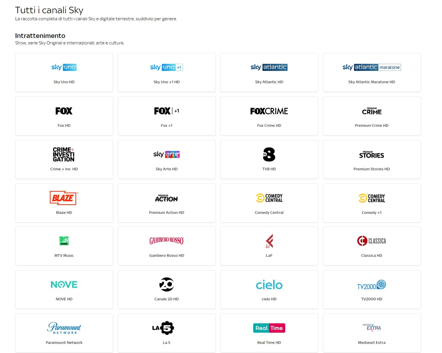 Italská tarifní a programová nabídka Sky Q