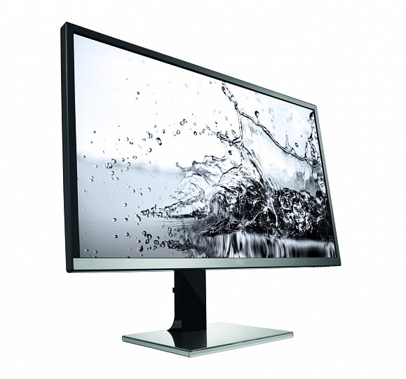 Monitor je elegantní a při stažení panelu do spodní polohy není horní konec "nohy" od podstavce vidět. Na snímku je naopak poloha horní.