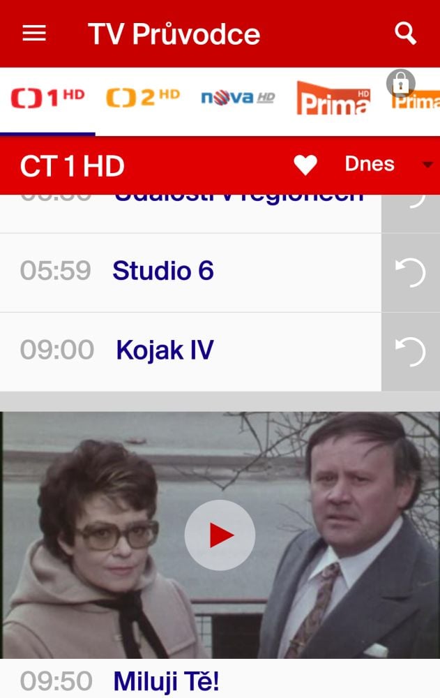 Skylink Live TV 4.1 - menu