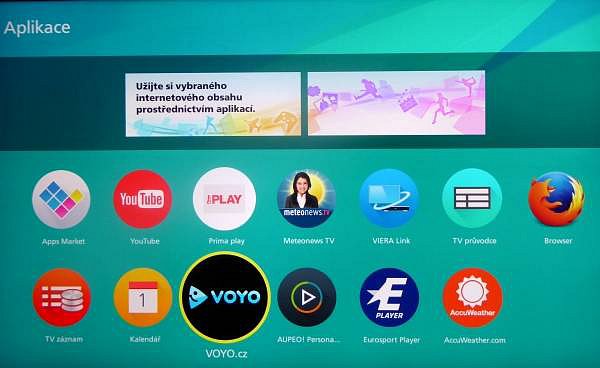 Základní obrazovka s aplikacemi. Další můžete dohrát přes volbu Apps Market, ale českých už v ní moc není. Chybí především Filmbox a nějaké rozumné české hry pro děti.