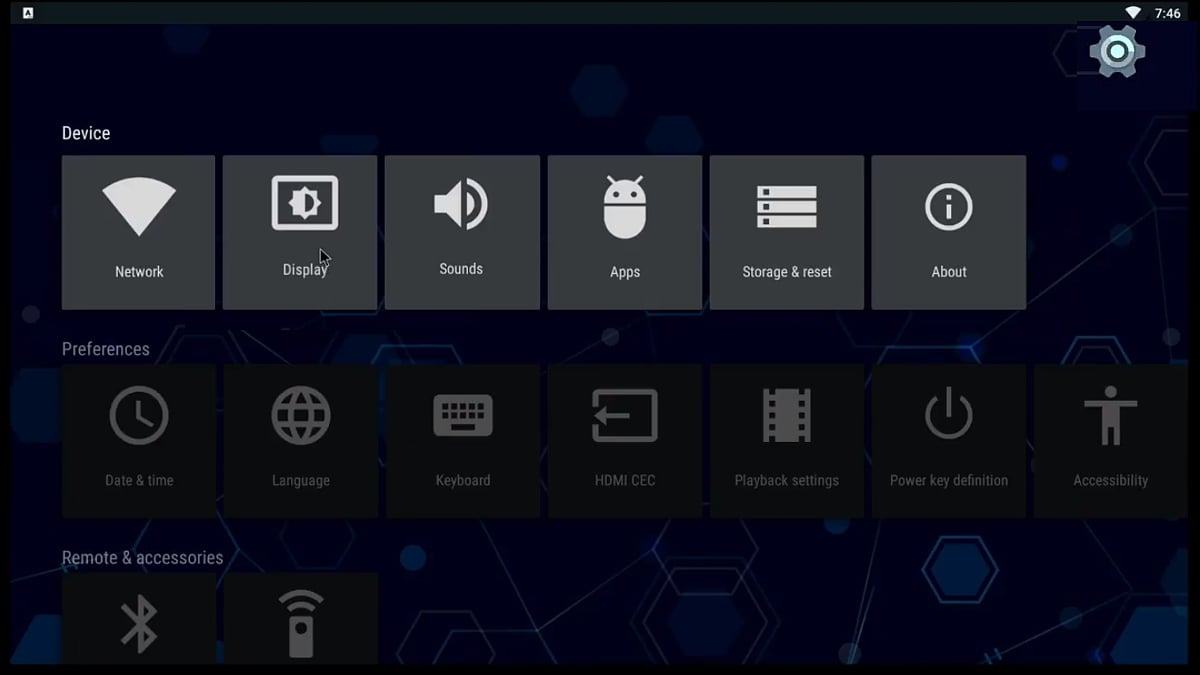 Start, hlavní stránka, menu a alternativní plocha – Android 6