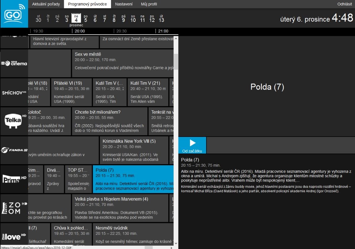 Digi2GO v PC, zpětné přehrání