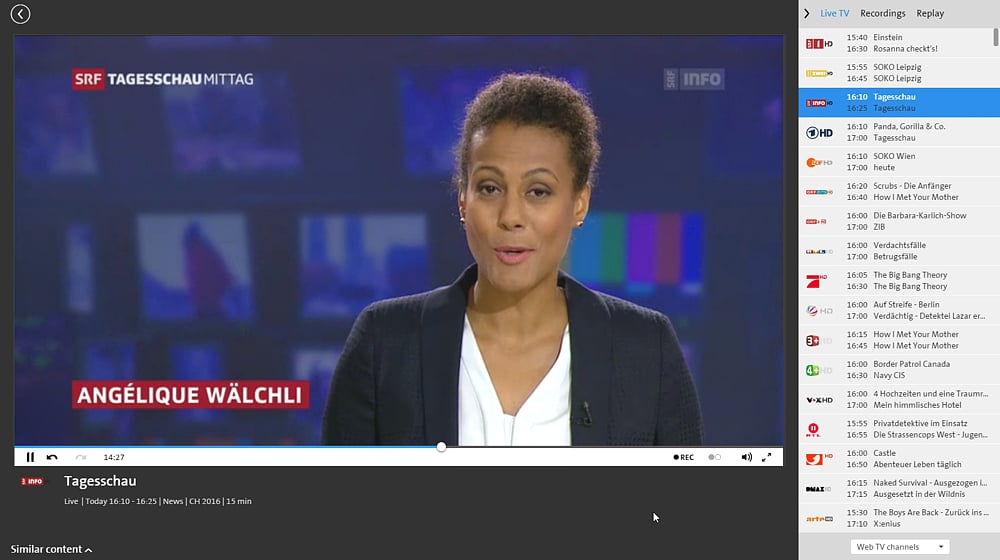 Swisscom TV Air - švýcarské a německé programy