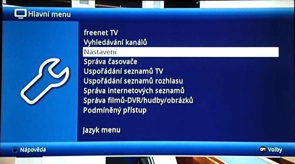 Technisat Digipal Isio HD - menu nastavení