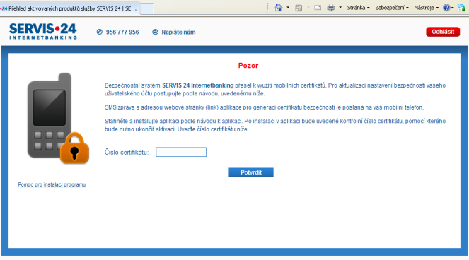 Česká spořitelna - falešná mobilní aplikace