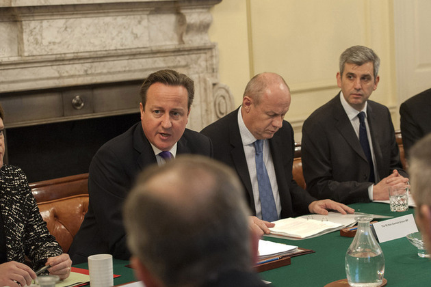 David Cameron na pondělní schůzce v Downing Street
