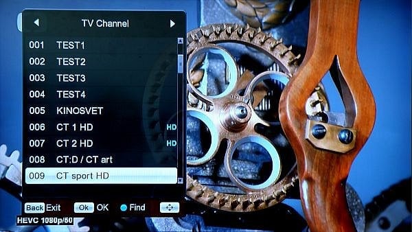 Screenshot z Menu přijímače Ferguson Ariva T265, kde se minulý týden objevily nové pozice na kanálu 57 Regiosítě 20.