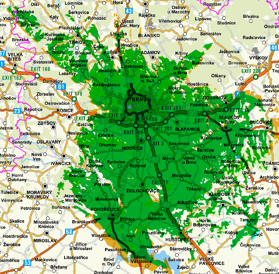 Mapy pokrytí DVB-T2