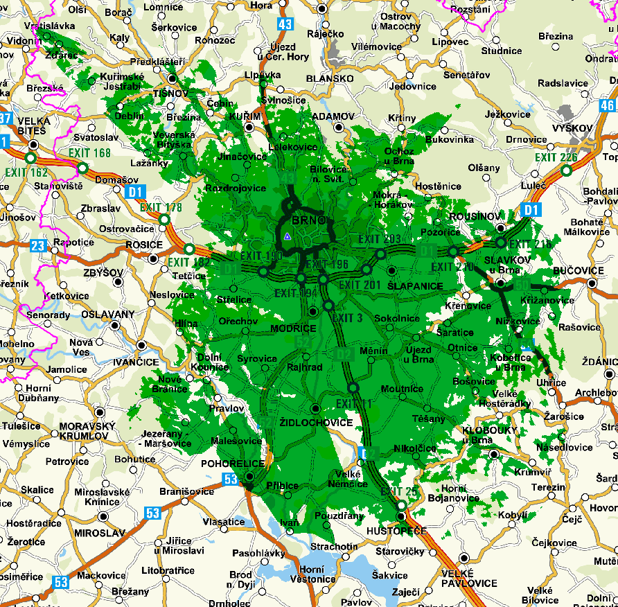 Mapy pokrytí DVB-T2