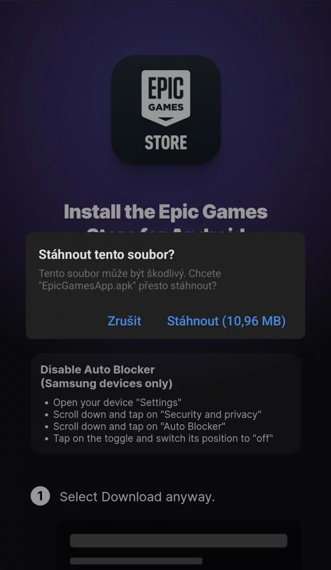 Epic Store na Androidu a instalace hry Fortnite