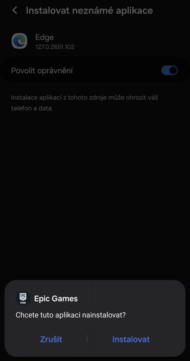 Epic Store na Androidu a instalace hry Fortnite