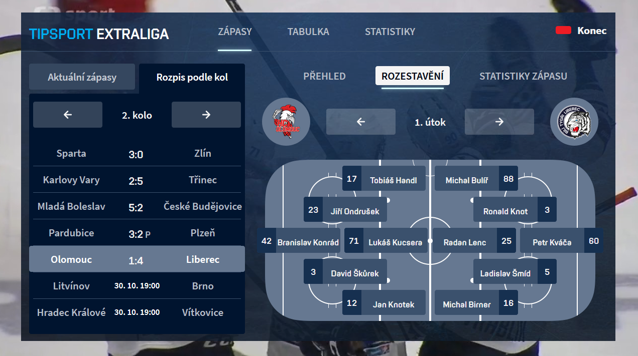 HbbTV Tipsport Extraliga na ČT