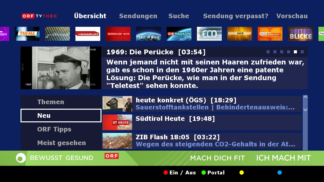 Hybridní vysílání HbbTV od ORF