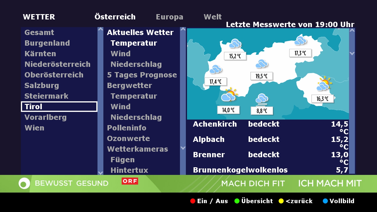 Hybridní vysílání HbbTV od ORF