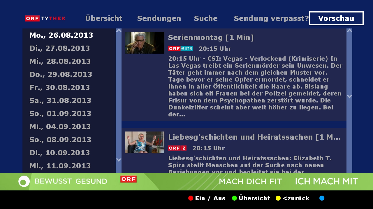 Hybridní vysílání HbbTV od ORF