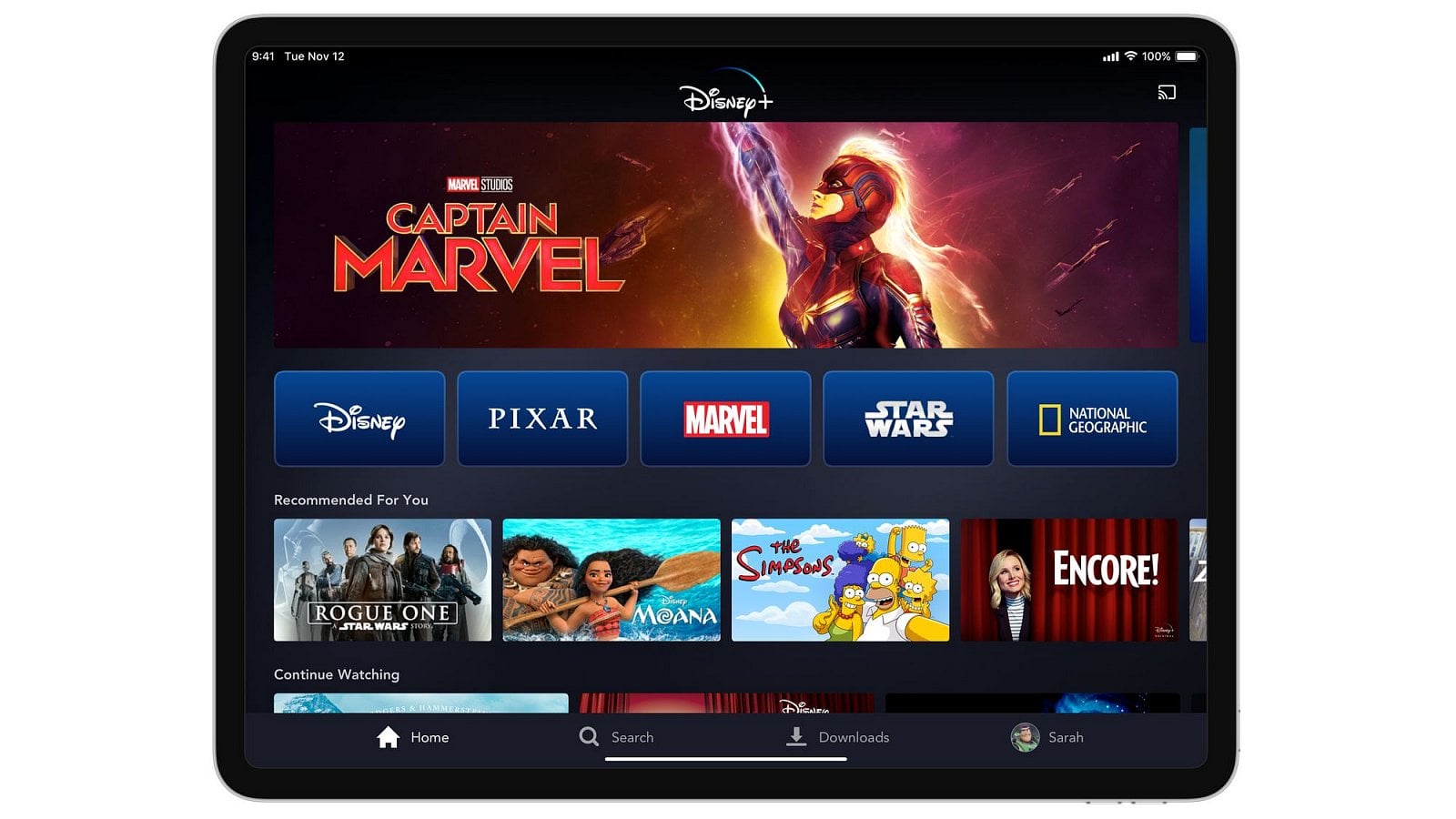 Uživatelské prostředí Disney+
