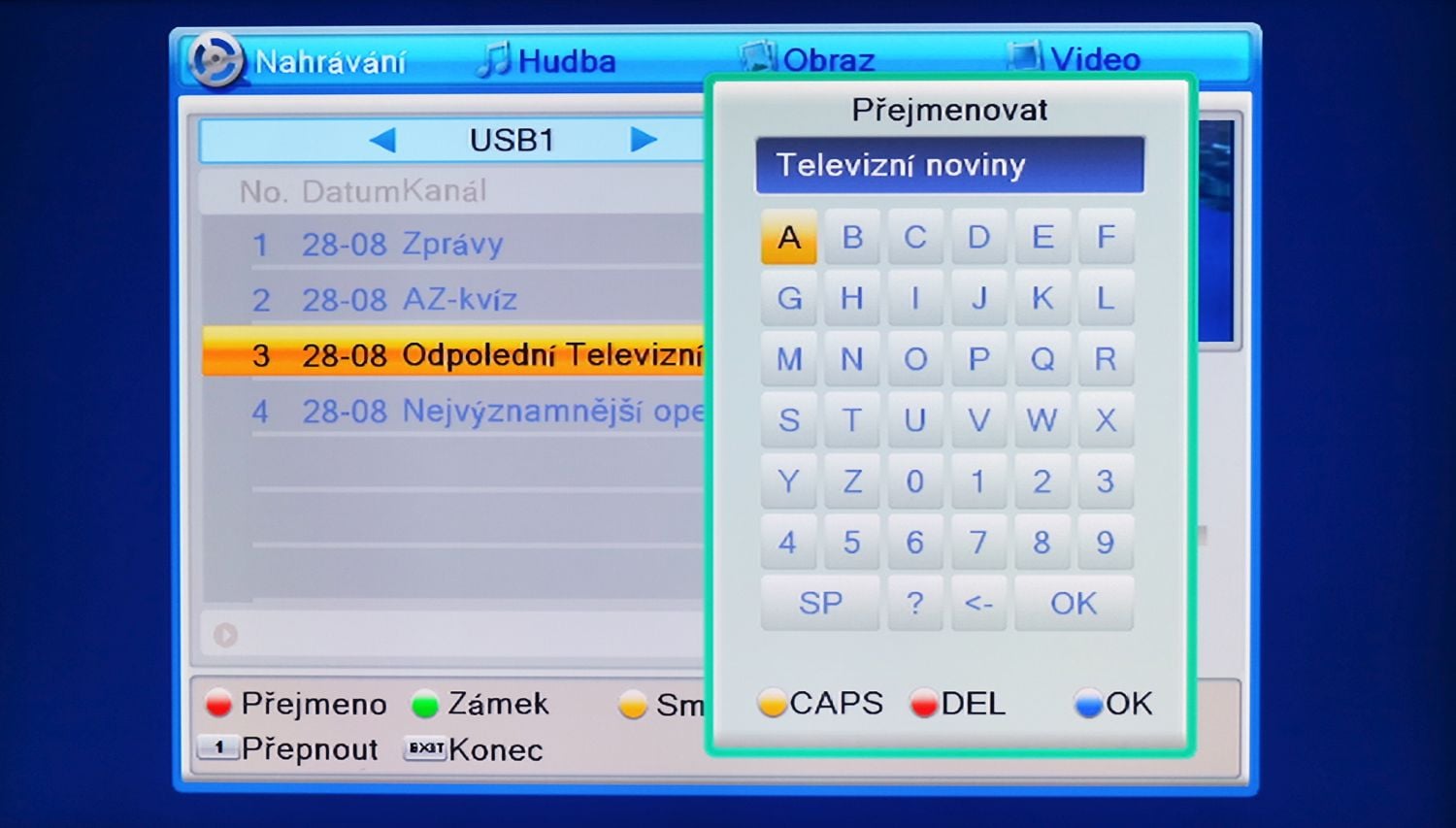 TeleSystem TS6820 T2 HEVC twin - nahrávaní