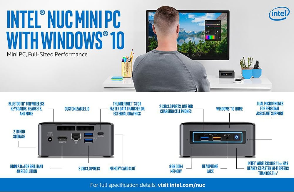 Intel NUC 7 Mainstream s OS Windows 10 Home