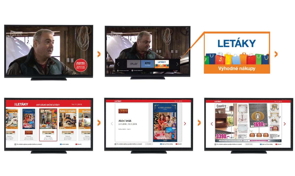 HbbTV aplikace Prima letáky.