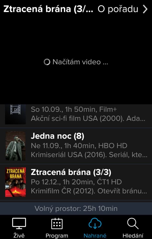 Digi2GO v mobilu, nahrávání