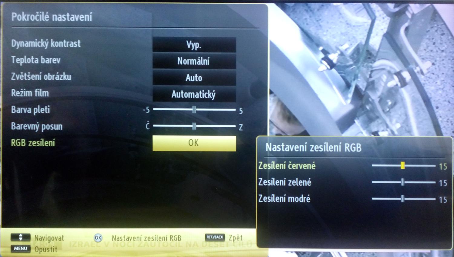 Nastavení obrazu a zvuku