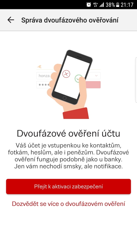 Seznam.cz a dvoufázové přihlašování