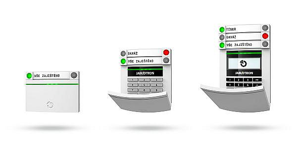Klávesnice JA-114E, JA-113E a JA-112E systému Jablotron 100.