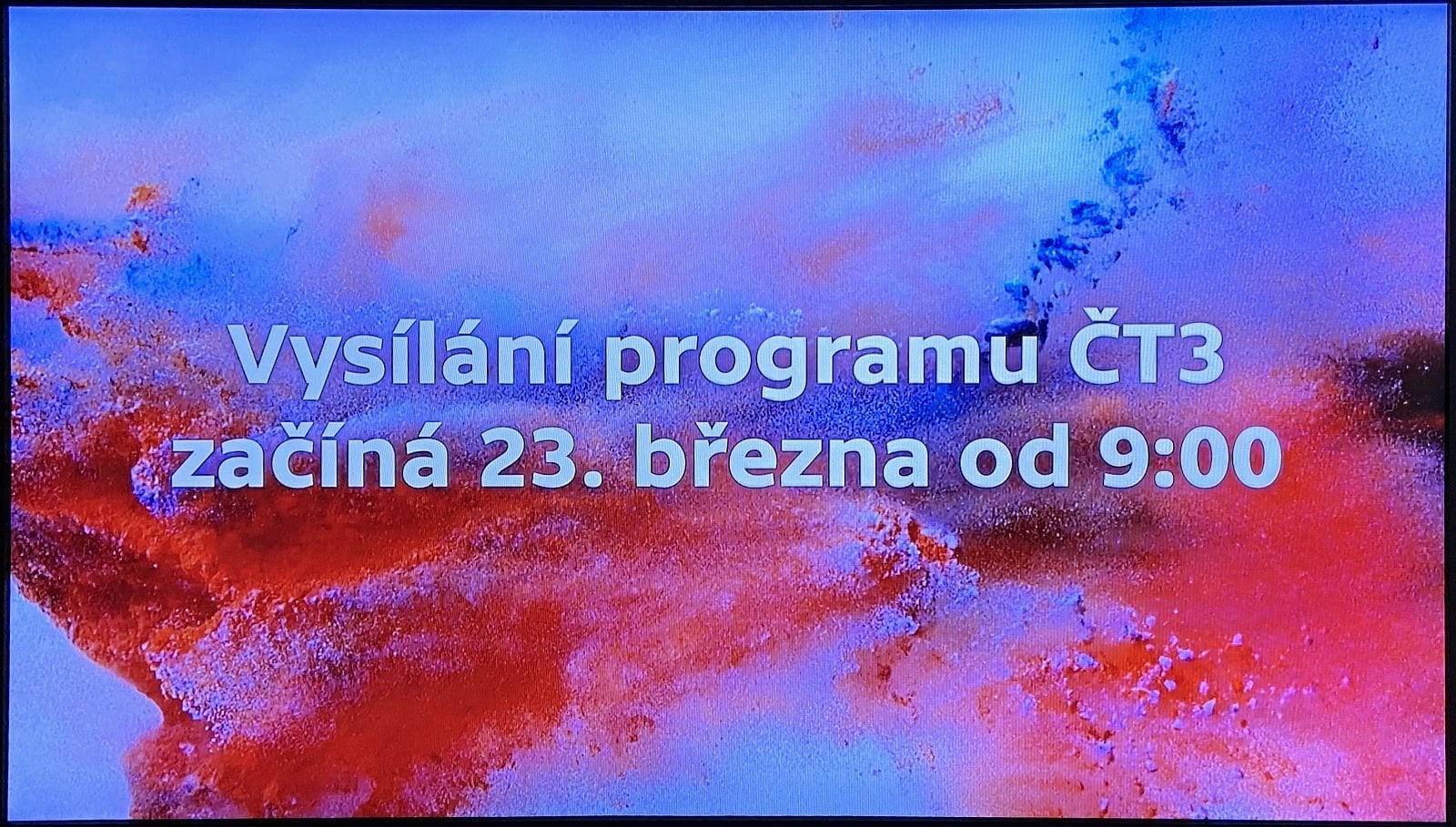 Tento nápis uvidíte, pokud správně naladíte ČT3 před začátkem jejího vysílání.
