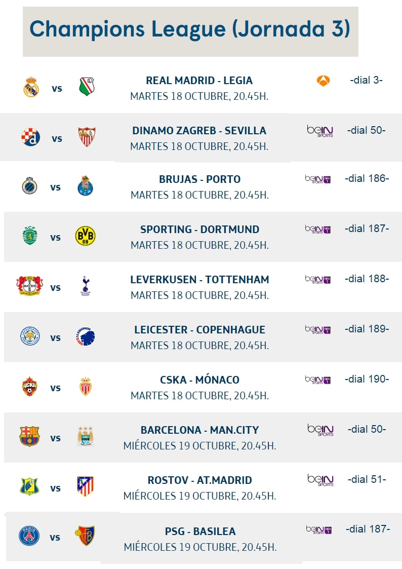 Movistar - programová nabídka (fotbal)