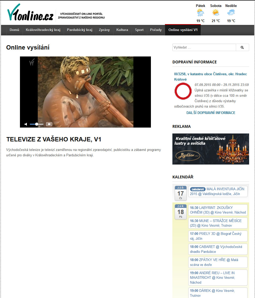 Náhledy zpravodajského portálu V1online.cz
