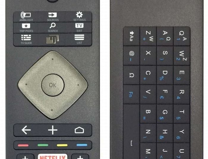 Na kurzorovým křížem zleva vidíte (více viz článek): EPG, podivné tlačítku spuštěných aplikací (ve skutečnosti doplňková nabídka) a List pro vypsání seznamu naladěných kanálů. Dole si pak povšimněte výrazného "+", což je kontextové menu.