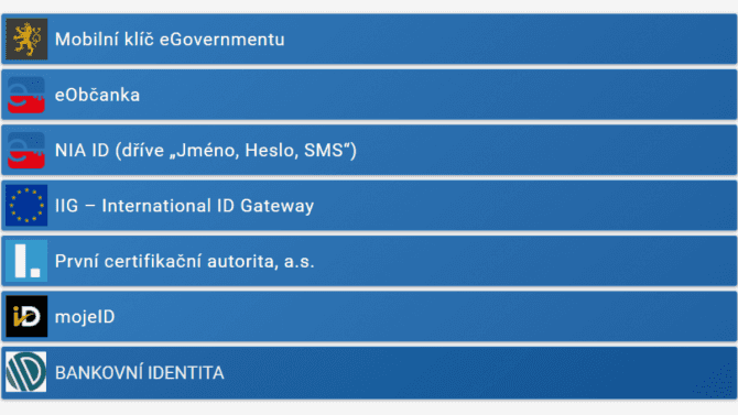 e-Government - NIA - přihlášení
