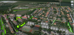 Pohled na 3D model obce Klecany.