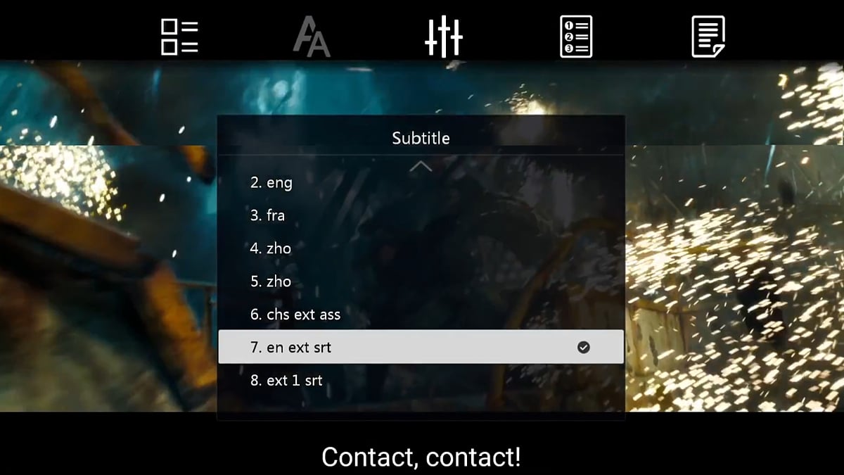 Zidoo X20 Pro - Menu titulků