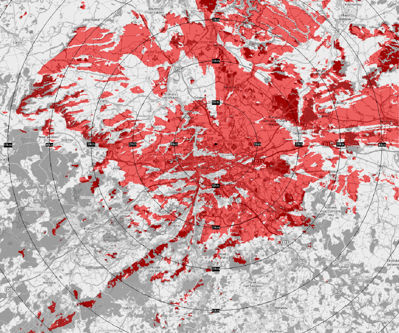 Praha - Ládví - Vysílací síť 4 plus Regionální sítě 4 a 7
