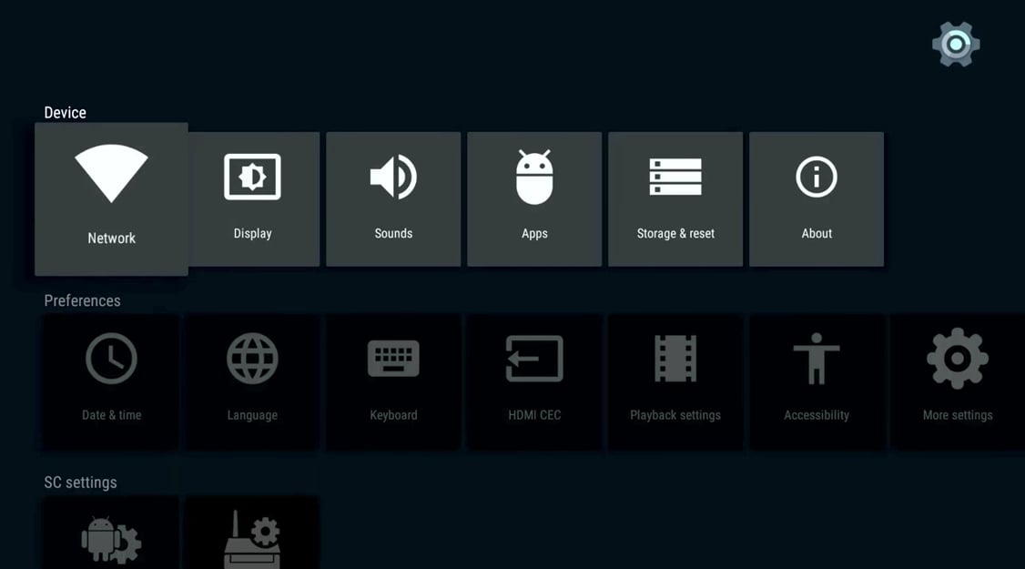 Uživatelské menu – verze s Custom Rom Superceleron