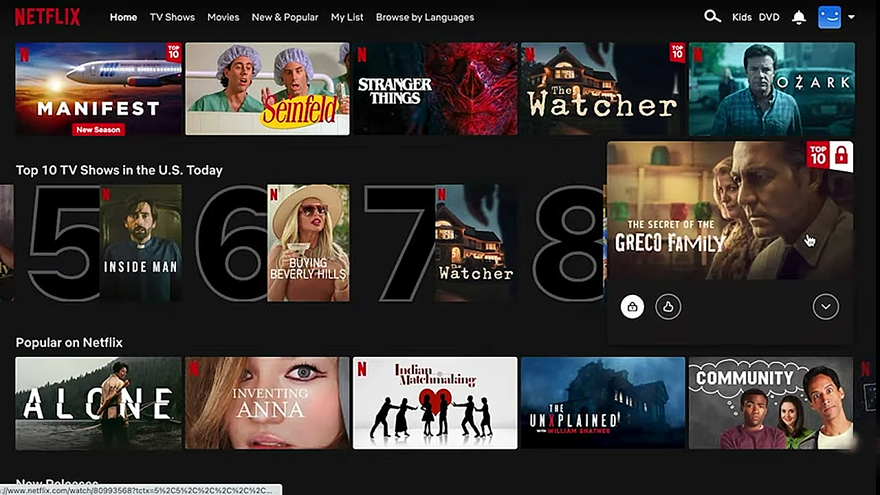 Netflix - ukázka předplatného s vkládanou reklamou