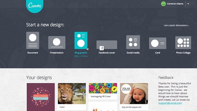 Canva - homepage