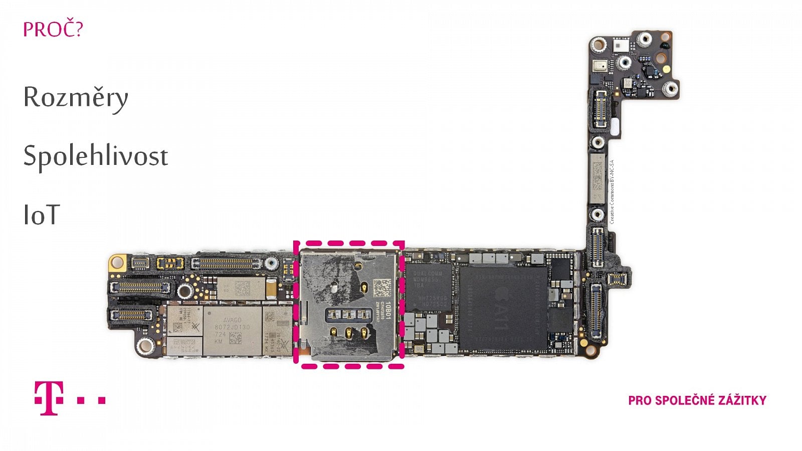 Zdířka na SIM zabírá pětinu plochy základní desky iPhonu 8
