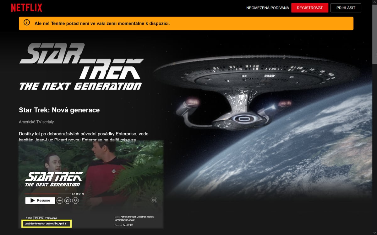 Star Trek opouští Netflix