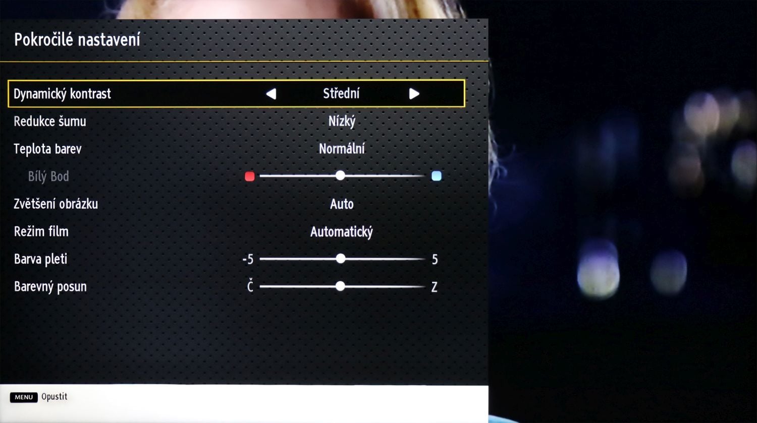 JVC LT55VUA - menu nastavení