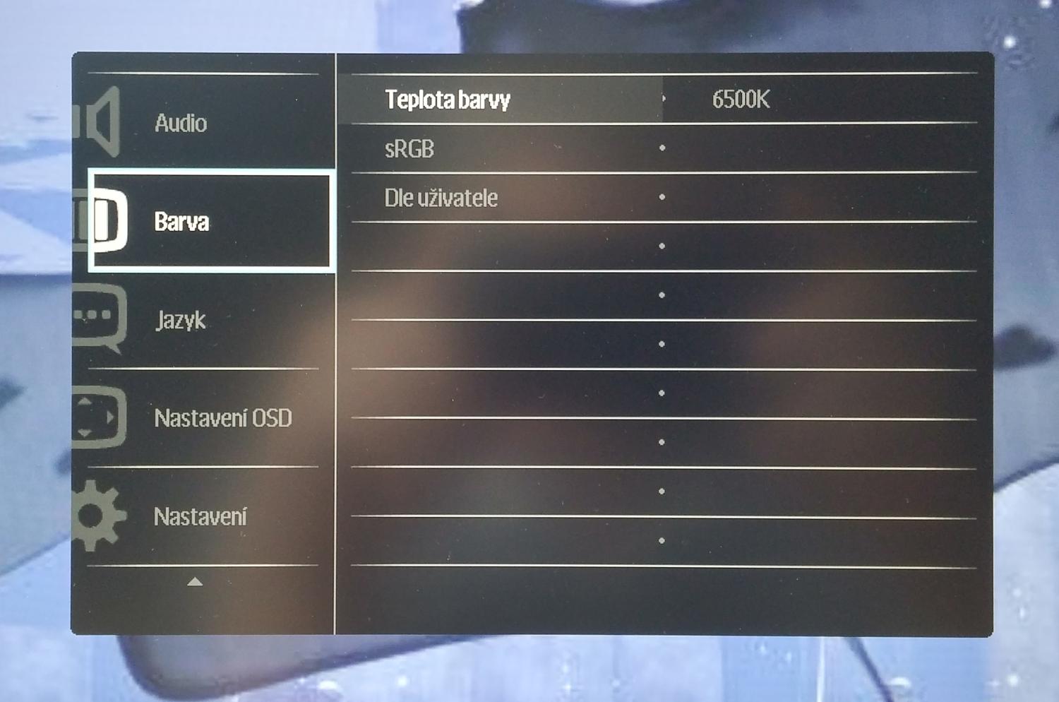 Philips 241P6VPJKEB-menu, obraz
