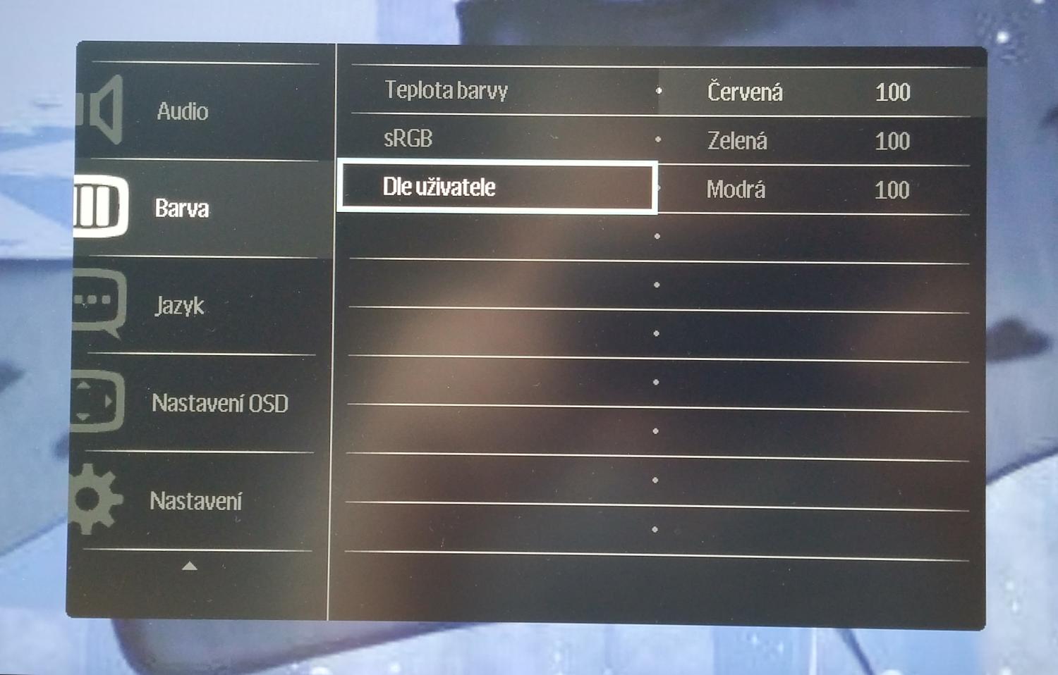 Philips 241P6VPJKEB-menu, obraz