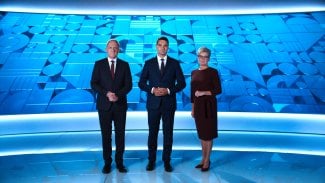 Volební studio ČT24: Michal Kubal, Daniel Stach a Marcela Augustová