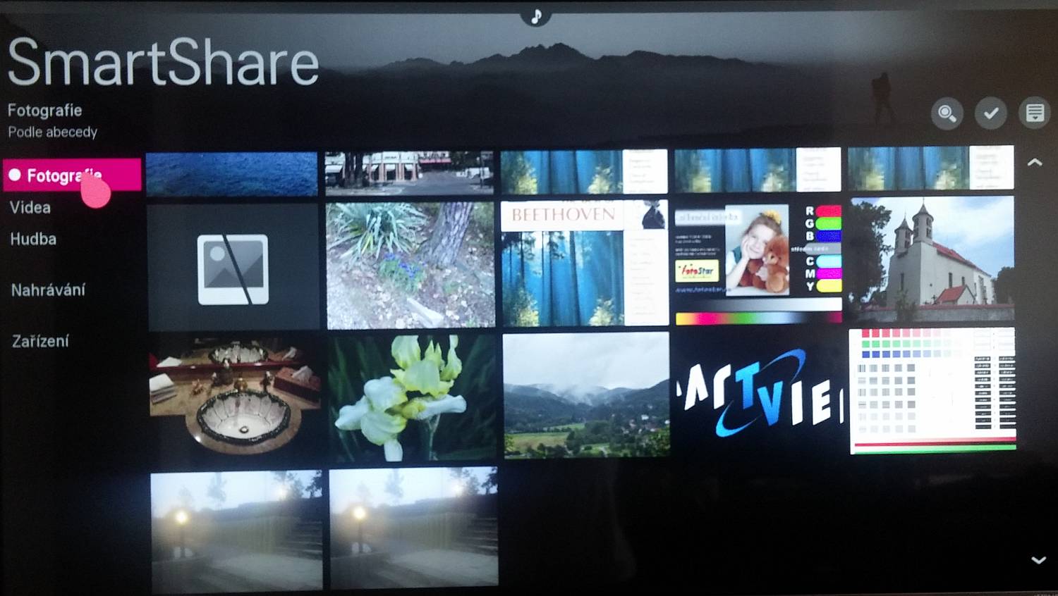 Fotografie přes volbu "Fotografie".