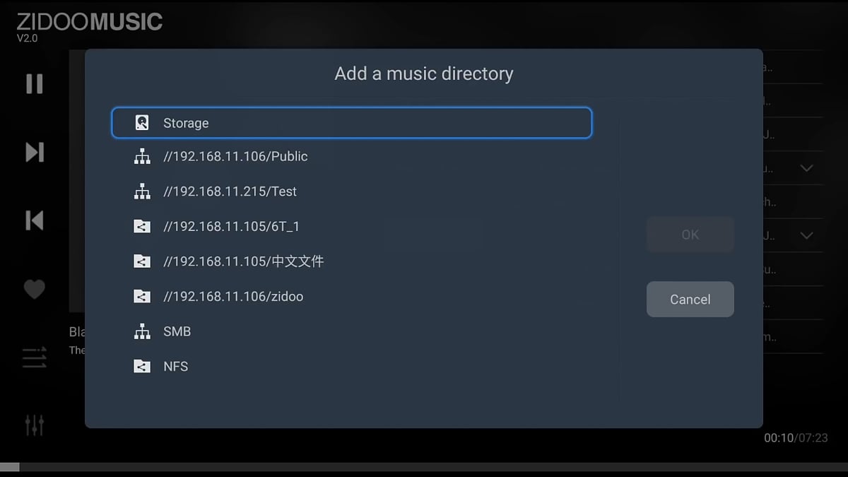 Zidoo Music 2.0 - Aplikace