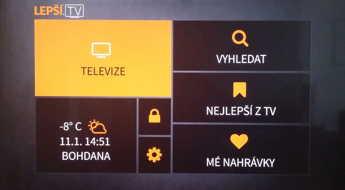 Lepší.TV - volba Televize (EPG) - na televizoru Sony
