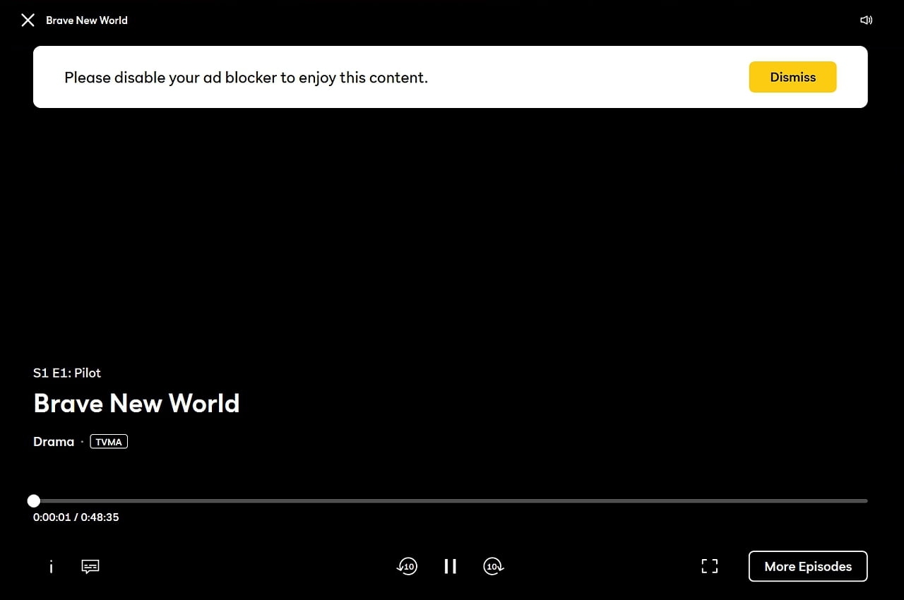 Peacock: Přehrávání pořadů z videotéky