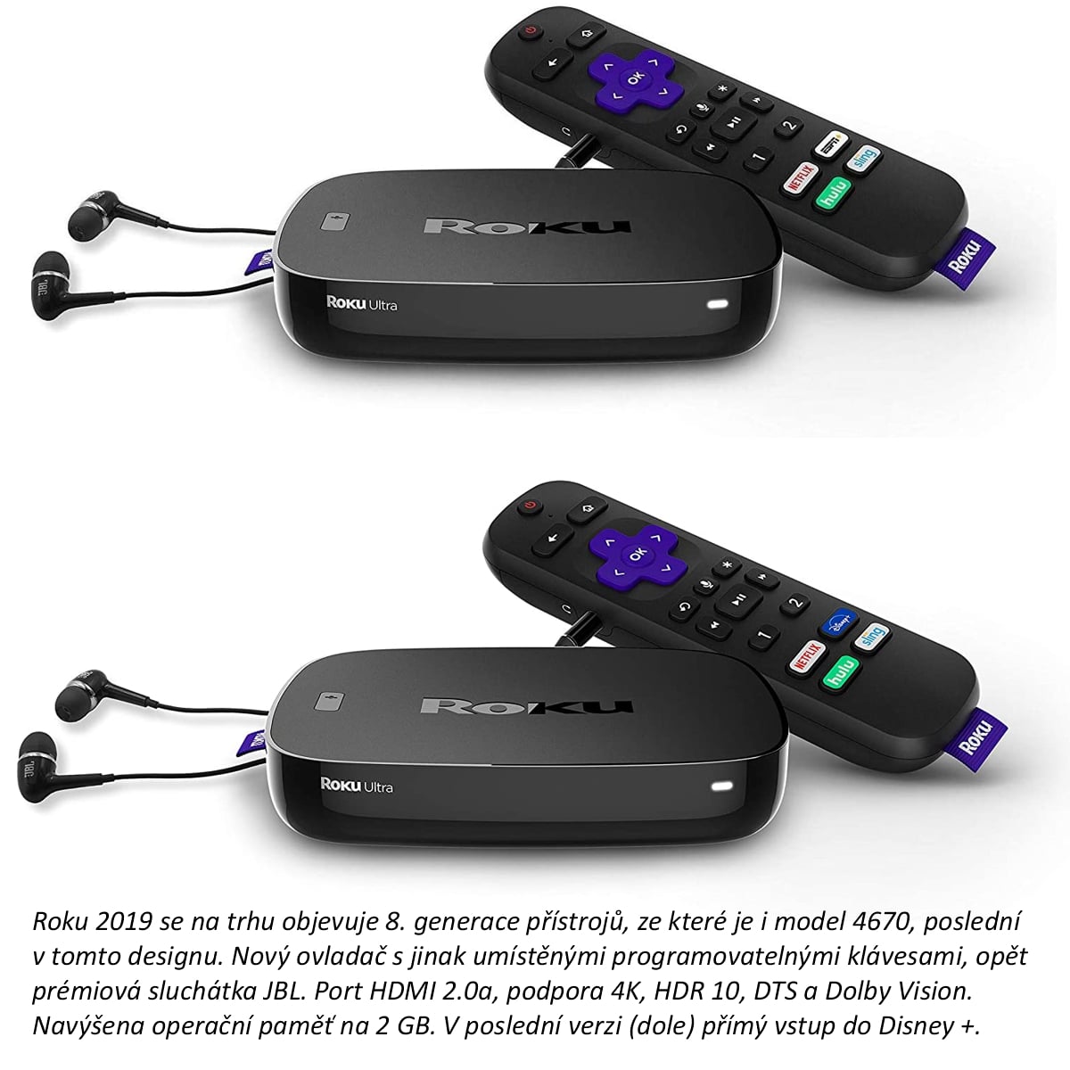 Přehled verzí Roku Ultra